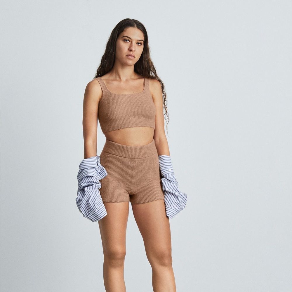 Everlane The Cozy-Stretch Tank In Camel Size Small Wool Blend NWT - Picture 4 of 9